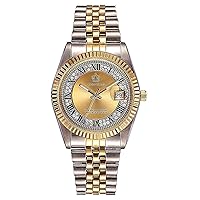 MASTOP Women's Luminous Waterproof Quartz Silver Gold Two Tone Stainless Steel Wrist Watch
