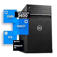 Dell Precision 3630 Tower Desktop Computer | Intel i7-8700 (3.4) | 32GB DDR4 RAM | 1TB SSD Solid State | Windows 11 Professional | Home or Office PC (Renewed)