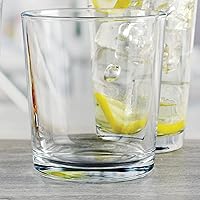 Circleware Simple Home Drinkware, Whiskey Glasses, Set of 4, Drinking Glassware for Water, Juice, Iced Tea, Beer, Wine, Liquor Brandy, Bourbon and Beverage Gift, 12.5oz, Clear