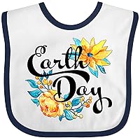 inktastic Earth Day- Yellow Flowers in Watercolor Baby Bib
