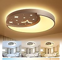 12 Inch Ceiling Light Fixtures, Creative Moon & Star Bedroom Ceiling Lights, 3 Color Temperature Selectable, Modern LED Flush Mount Lighting Fixture for Bedroom Kids Room Kitchen Living Room Hallway