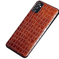 Case for Samsung Galaxy S22 / S22 Plus / S22 Ultra, Ultra Slim PU Leather Back Case Unique Crocodile Pattern Non-Slip Shockproof Protective Phone Cover,Orange,s22 6.1''