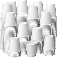 Prestee 500 Pack 3oz Paper Cups - Disposable Paper Cups, Paper Coffee Cups for Espresso Hot Cups, Disposable Mini Bathroom Cups, Disposable Mouthwash Cups, Small Snack Cups for Water, 3 oz Paper Cups