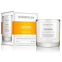 Campfire Luxury Fall Scented Candle, Room Decor for Men and Man Caves, Men's Autumn Home Decor Essential, 40 to 50 Hour Long Lasting Candles, 8oz
