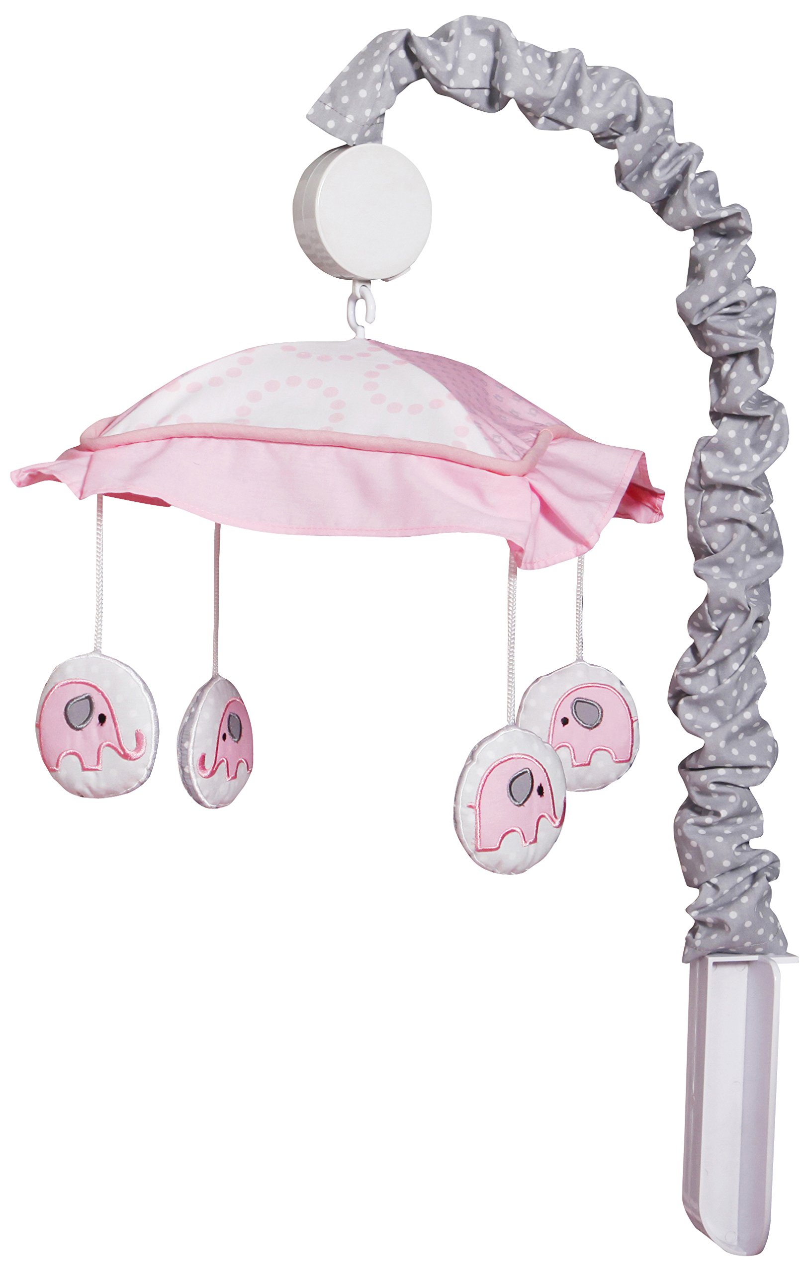 GEENNY OptimaBaby Pink Grey Elephant Musical Mobile