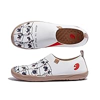 UIN Women's Art Painted Travel Shoes Slip On Casual Knit Loafers Lightweight Comfort Fashion Sneaker Toledo ⅠBirds and Flowers