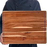 20x15 Inch Acacia Cutting Board for Kitchen, Large Wooden Cutting Board with Juice Groove, 1.5