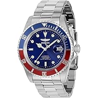 INVICTA Pro Diver Men's Automatic Stainless Steel Watch 43 mm, Red/Blue, Bracelet