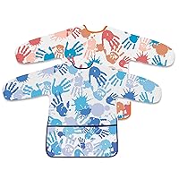 2 Pcs Kids Art Smock Painting Toddler Smock Long Sleeve with 3 Pockets for Kids Art Painting Activity Kitchen Crafts (Blue, Pink)