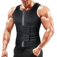 Sauna Vest Waist Trainer for Men - Mens Sauna Suit Double Sweat Belt Body Shaper for Belly Fat Slimming Gym Workout