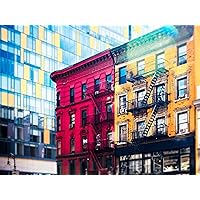 buyartforless Canvas 'Vibrant NYC' Bright Buildings Gallery Wrapped Art by Sonja Quintero (30x40)