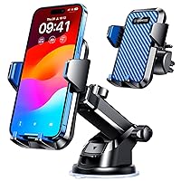 VANMASS 2024【65+LBS Strongest Suction & Military-Grade】 Newest Car Phone Mount【Patent & Safety】 Cell Phone Holder Truck Stand for Dashboard Windshield Vent for iPhone 15 Pro Max 14 Samsung, Blue
