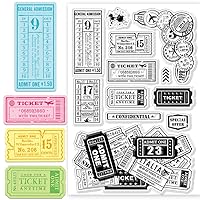 CHGCRAFT Ticket Clear Stamps Date Calendar Postmark Stamps for Card Making Bill Silicone Clear Stamp Seals for Cards Transparent Stamps Making DIY Scrapbooking Photo Journal Album