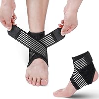 Achiou Ankle Compression Brace for Men & Wmen,Adjustable Ankle Support Brace (Pair),For Arch Support, Sprained Ankle, Achilles Tendonitis, Heel Spurs, Outdoor Sports, Joint Pain