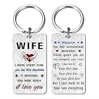 Wife Mother's Day Gifts- Birthday AnniversaryKeychain for Wife from Husband Romantic