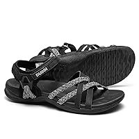 UBFEN Womens Hiking Sandal Sport Sandal Straps With Adjustable Hooks Arch Support Beach Vacation Casual Camping