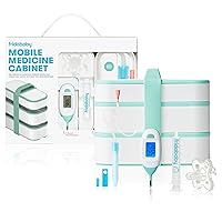 Frida Baby Mobile Medicine Cabinet Travel Kit | Baby Essentials Gift Set Includes NoseFrida Snotsucker, Rectal Thermometer, MediFrida Medicine Dispenser with Portable Carrying Case