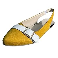 Women's Pointed-Toe Ballet Flat Shoes Casual Color Matching Elastic Band Flat Pointed Toe Sandals Single Shoes