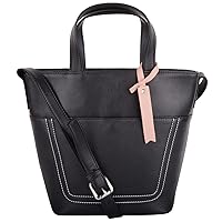 Womens Premium Soft Genuine Leather Cross Body Shoulder Twin Tote Style Handbag