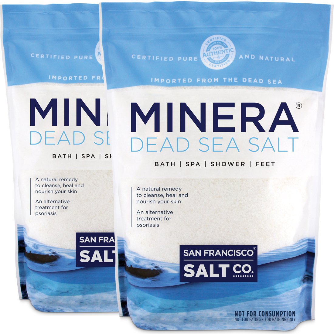 Minera Dead Sea Salt - 10 lbs. Fine Grain (Qty 2 x 5 lb. Bags)