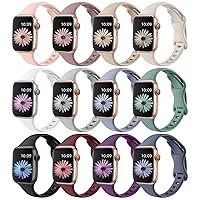Lerobo 12 Pack Bands Compatible with Apple Watch Band 38mm 40mm 41mm 42mm 44mm 45mm 49mm,Slim Thin Replacement Silicone Sport Strap for iWatch Band Ultra/Ultra2 Series 9 8/7/6/5/4/3/2/1/SE/SE2