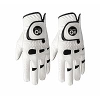 FINGER TEN Men’s Golf Glove Left Hand Right with Ball Marker Value 2 Pack, Weathersof Grip Soft Comfortable, Fit Size Small Medium ML Large XL