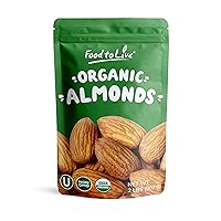 Food to Live Organic Dry Roasted Whole Almonds with Himalayan Salt, 2 Pounds Non-GMO, Oven Roasted, Lightly Salted, No Oil Added, Vegan, Kosher. High in Protein and Essential Fatty Acids. Great Snack