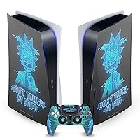 Head Case Designs Officially Licensed Rick and Morty Don't Touch My Stuff Graphics Vinyl Faceplate Gaming Skin Decal Compatible with Sony Playstation 5 PS5 Disc Edition Console & DualSense Controller