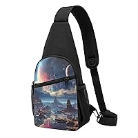 Sling Bag Crossbody for Women Fanny Pack Galaxy Chest Bag Daypack for Hiking Travel Waist Bag