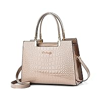 Top Handle Handbag for Women Classic Stone Crocodile Pattern Satchel Ladies Work Travel Wedding Shopping Shoulder Bags
