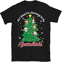 All I Want for Christmas is My Grandkids, Christmas Grandma Shirt with Grandkids Names, Personalized Nana T-Shirts