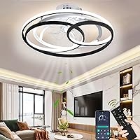 Ceiling Fan with Lighting and Remote Control, Quiet, Modern LED Dimmable Ceiling Light with Fan, 48 W Fan with Light for Dining Room, Living Room, Bedroom