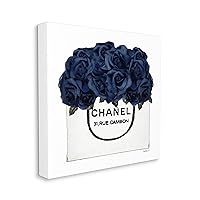 Stupell Industries Chic Navy Blue Roses in Glam Fashion Bag Canvas Wall Art, 17 x 17