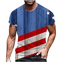 Men's American Flag T-Shirt 4th July Independence Day USA Stars Stripes Tops Short Sleeve Gym Workout Patriotic Tees