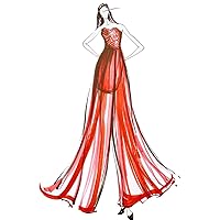 Laceshe High Low Strapless Chiffon Bridesmaid Evening Dresses Prom Gowns Long Size 18W- Red