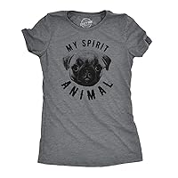 Womens My Spirit Animal Pug T Shirt Funny Dog Mom Tee Cute for Her
