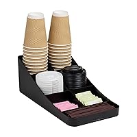 Cup and Condiment Station, Countertop Organizer, Coffee Bar, Kitchen, Stirrers, 7.25