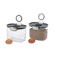Progressive International ProKeeper+ Clear Plastic Airtight Food Baker's Kitchen Storage Organization Container Canister Set with Magnetic Accessories, 2- Piece Set (Brown Sugar 1.5-Quart)