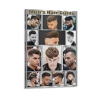 Men's Barber Shop Poster Hair Salon Hair Salon Poster Men's Hair Guide Poster (2) Canvas Painting Posters And Prints Wall Art Pictures for Living Room Bedroom Decor 20x30inch(50x75cm) Frame-style