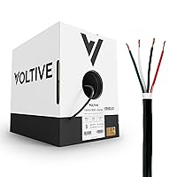 Voltive 14/4 Speaker Wire - 14 AWG/Gauge 4 Conductor - UL Listed in Wall (CL2/CL3) and Outdoor/In Ground (Direct Burial) Rated - Oxygen-Free Copper (OFC) - 250 Foot Bulk Cable Pull Box - Black