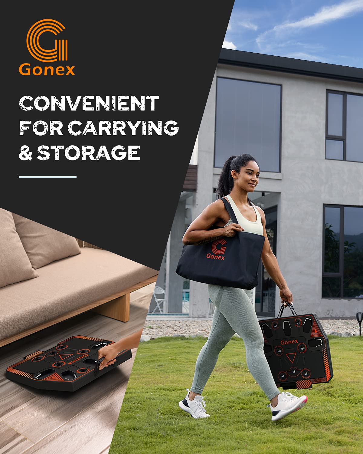Gonex Portable Home Gym Workout Equipment with 14 Exercise Accessories Ab Roller Wheel,Elastic Resistance Bands,Push-up Stand,Post Landmine Sleeve and More for Full Body Workouts System