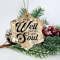 It is Well with My Soul Housewarming Gift New Home Gift Hanging Keepsake Wreaths for Home Party Commemorative Pendants for Friends 3 Inches Double Sided Print Ceramic Ornament.
