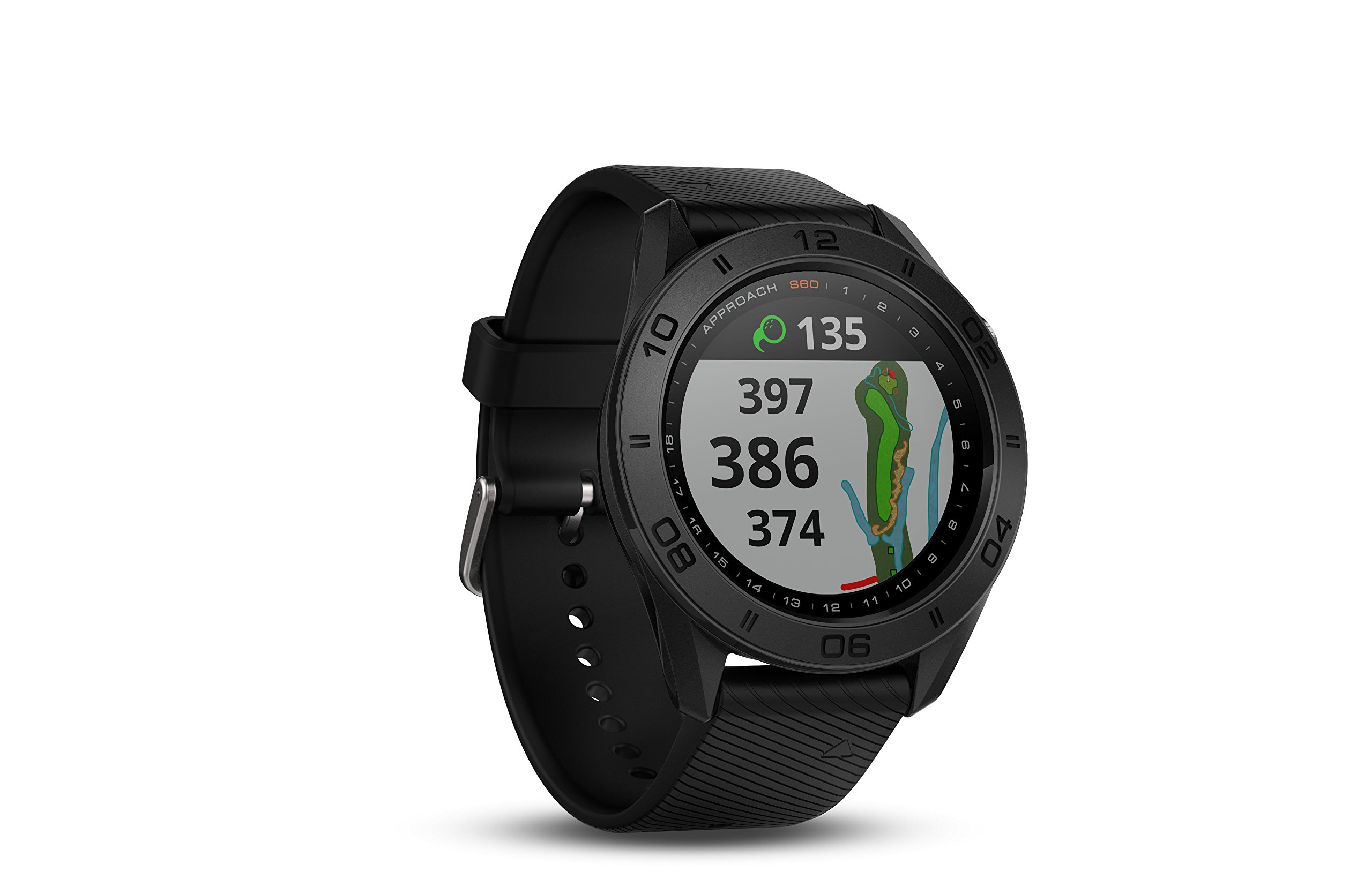 Garmin Approach S60, Premium GPS Golf Watch with Touchscreen Display and Full Color CourseView Mapping, Black w/ Silicone Band