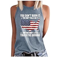 Women American Flag Tank Tops Patriotic 4th of July Sleeveless Shirt Independence Day USA Workout Tees for Going Out