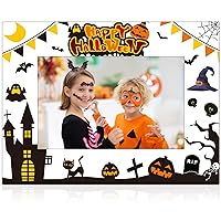 party greeting Halloween Ghost Ceramic Photo Frame Halloween Decorations Halloween Photo Frame Gifts Horizontally Used Size 4x6 Suitable for Halloween Photo Frame Gift Desktop Use (Happy Halloween)