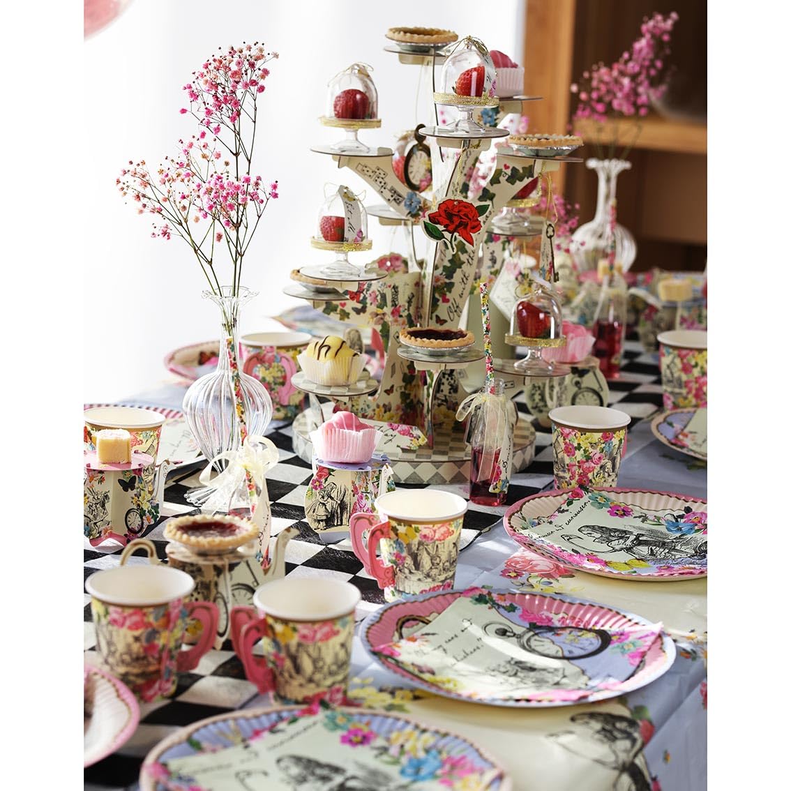 Talking Tables Alice in Wonderland Party Decorations & Tableware for 16 Guests, Plates Napkins Teacups Bunting Tablecover | Mad Hatter Afternoon Tea Supplies For Birthday, Baby Shower, Mother's Day