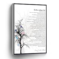 All Is Well By Henry Scott Holland Canvas Print Funeral Poem Wall Art Poster Bereavement Eulogy For Home Office School Wall Decor Artwork(Wood Framed 8