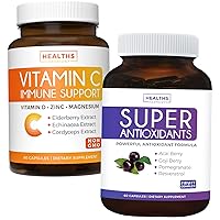 Bundle of Super Antioxidants & Vitamin C Immune Support - Immunity Boost Pack - Super Antioxidant Supplement with Trans Resveratrol (60 Capsules) & Vitamin C Immune Support (Non-GMO) (60 Veg Capsules)