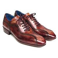 Paul Parkman Handmade Lace-Up Casual Shoes for Men Brown Hand-Painted (ID#84654-BRW)