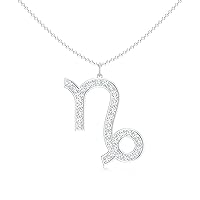 Capricorn Zodiac Pendant Necklace for Women Girls, in Sterling Silver / 14K Solid Gold/Platinum